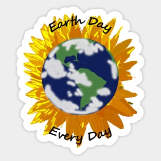 Abstract Sunflower Planet Earth Day is Every Day Sticker